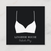 Luxury Black White Lingerie Boutique Logo Vierkante Visitekaartje (Voorkant)