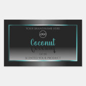 Luxury Black White Product Labels Blauwgroen Lijst (Voorkant)