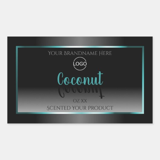 Luxury Black White Product Labels Blauwgroen Lijst (Voorkant)