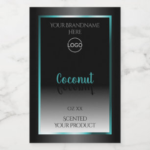 Luxury Black White Product Labels Blauwgroen Lijst Voedselcontainer Etiket