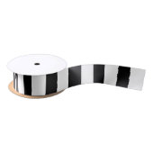 Luxury Black & White Stripes Gift Wrapping Satijnen Lint (Spoel)