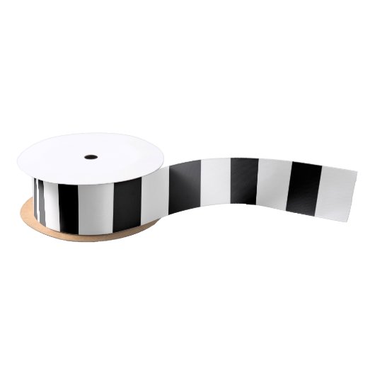 Luxury Black & White Stripes Gift Wrapping Satijnen Lint (Spoel)
