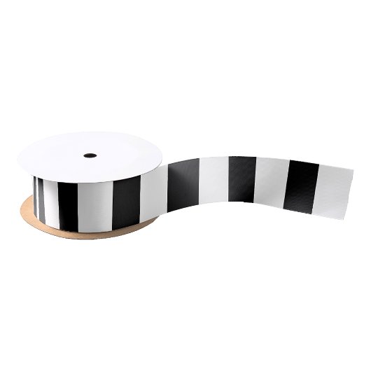 Luxury Black & White Stripes Gift Wrapping Satijnen Lint