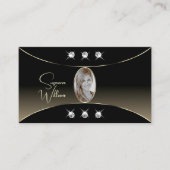 Luxury Black Whitegold Decor Diamonds en foto Visitekaartje (Voorkant)