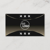 Luxury Black Whitegold Decor Diamonds en Logo Visitekaartje (Voorkant)