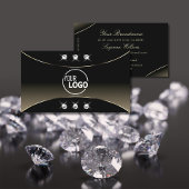 Luxury Black Whitegold Decor Diamonds en Logo Visitekaartje