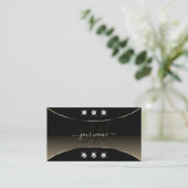 Luxury Black Whitegold Decor Diamonds en Monogram Visitekaartje (Staand voorkant)