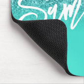 Luxury Blauwgroen Glitter Turquoise Ombre Personal Muismat (Hoek)