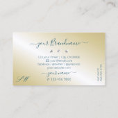 Luxury Blauwgroen Gold Beige Sparking Diamonds Ini Visitekaartje (Achterkant)