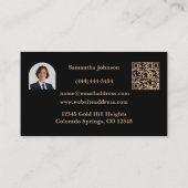 Luxury Blk Copper QR Code Real Estate Visitekaartje (Achterkant)