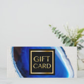 Luxury Blue Agate Stone Modern Cadeaubonnen (Staand voorkant)