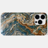 Luxury Blue and Gold Marble Swirl iPhone Case (Achterkant (horizontaal))