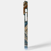 Luxury Blue and Gold Marble Swirl iPhone Case (Achterkant / Links)