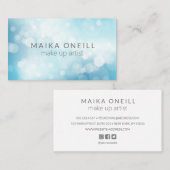 Luxury Blue Bokeh glitter social media Visitekaartje (Voorkant / Achterkant)