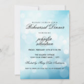 Luxury Blue Bokeh Light Chic Rehearsal Dinner Kaart (Voorkant)