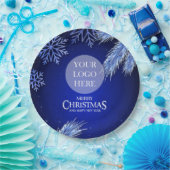 Luxury Blue Company kerst Logo Papieren Bordje (Feest)