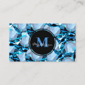 Luxury Blue Crystal Jewel Gem Design Visitekaartje (Voorkant)