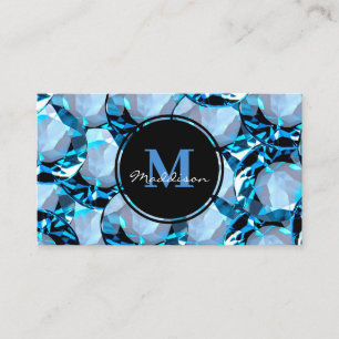 Luxury Blue Crystal Jewel Gem Design Visitekaartje