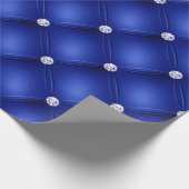 Luxury Blue Diamond Tufted Pattern Cadeaupapier (Hoek)