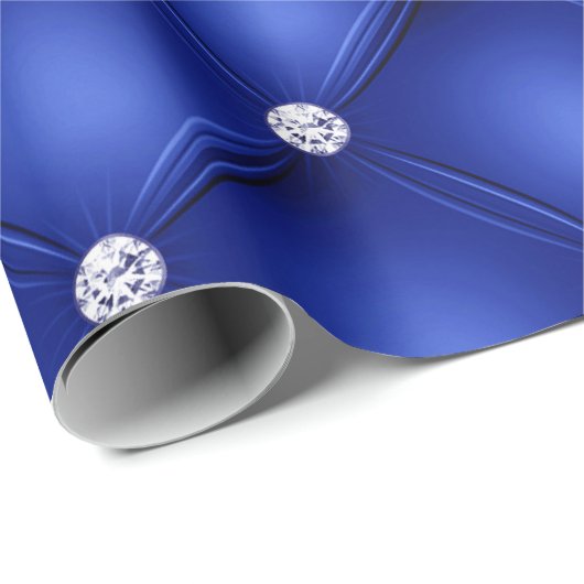 Luxury Blue Diamond Tufted Pattern Cadeaupapier (Rol Hoek)