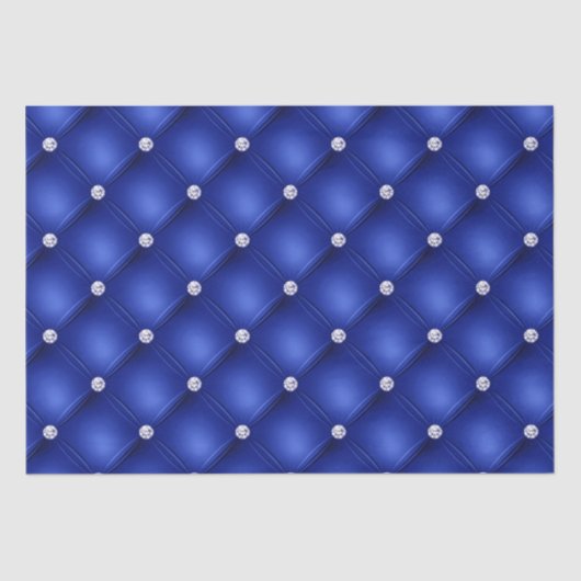 Luxury Blue Diamond Tufted Pattern Tissuepapier (Voorkant)