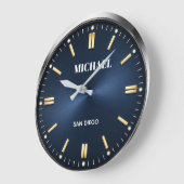 Luxury Blue Elegant Gold and Silver Grote Klok (Hoek)