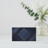Luxury Blue en Gold Blank Visitekaartje (Staand voorkant)