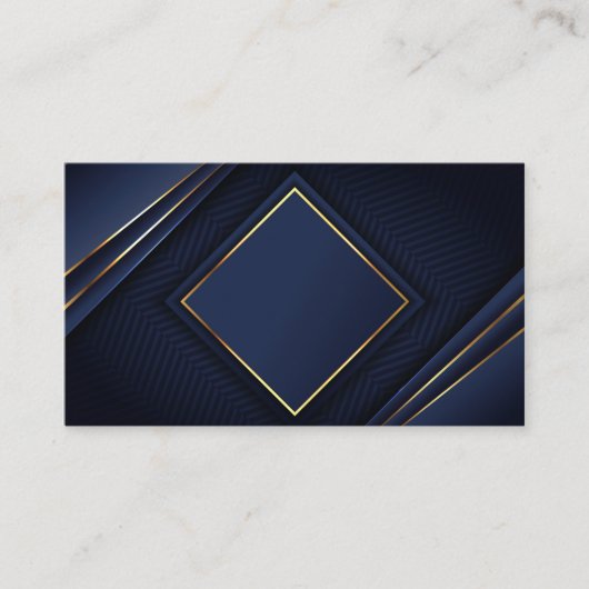 Luxury Blue en Gold Blank Visitekaartje (Voorkant)