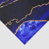 Luxury Blue en Gold Glitter Agate Happy Birthday Tissuepapier (Detail)