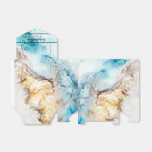 Luxury Blue en Gold Marble Wedding Favor Box Bedankdoosjes (Uitgevouwen)