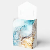 Luxury Blue en Gold Marble Wedding Favor Box Bedankdoosjes (Geopend)