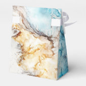 Luxury Blue en Gold Marble Wedding Favor Box Bedankdoosjes (Achterkant)