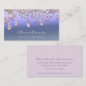 Luxury Blue Folie Glitter-stuurprogramma maakt art Visitekaartje (Voorkant / Achterkant)