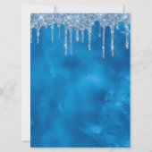 Luxury Blue Glitter-schijven Quinceanera Kaart (Achterkant)