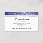 Luxury Blue Glitter Sparkle Stars Silver Lijst Visitekaartje (Achterkant)