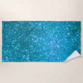 Luxury Blue Glitter Strandlaken (Voorkant)