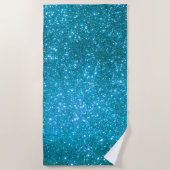 Luxury Blue Glitter Strandlaken (Voorkant)