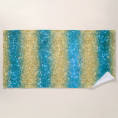 Luxury Blue Glitter Strandlaken (Voorkant)