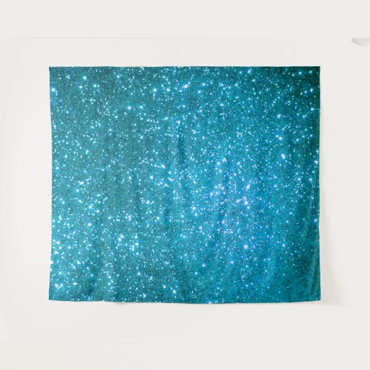 Luxury Blue Glitter Wandkleed (Voorkant (horizontaal))