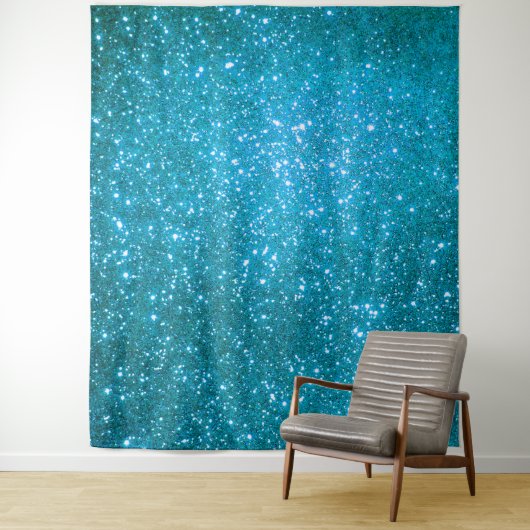 Luxury Blue Glitter Wandkleed (In situ)