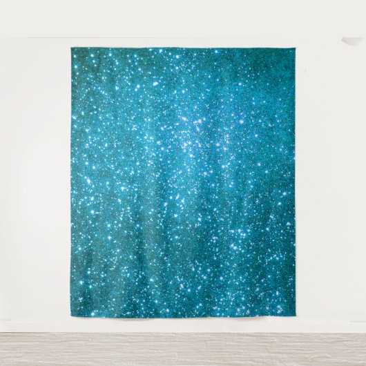Luxury Blue Glitter Wandkleed (Voorkant)