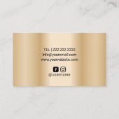 Luxury Blue & Gold Agate Beauty Salon & Spa Visitekaartje (Achterkant)