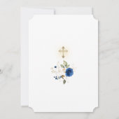 Luxury Blue Gold Floral Boy Bevestiging Kaart (Achterkant)