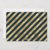 Luxury Blue Gold Foil Foto Merry kerst Feestdagenkaart (Achterkant)