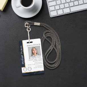 Luxury Blue Gold Modern Professional Notional ID Badge