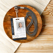 Luxury Blue Gold Modern Professional Notional ID Badge