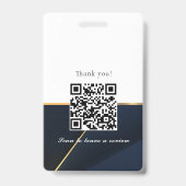 Luxury Blue Gold Modern Professional Notional ID Badge (Achterkant)