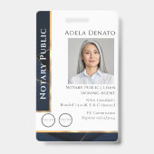 Luxury Blue Gold Modern Professional Notional ID Badge (Voorzijde)