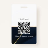 Luxury Blue Gold Modern Professional Notional ID Badge (Achterkant)