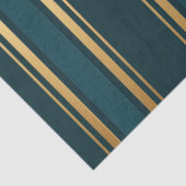 Luxury Blue Green Gold Stripe Decorative Tissue Tissuepapier (Detail)